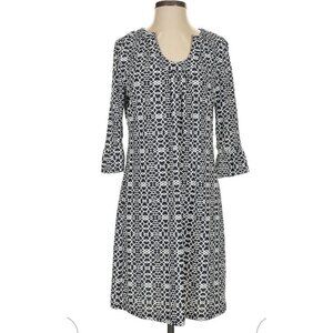 Aryeh Anthropologie Dress Small Stretch Slip On Shift Blue Geometric